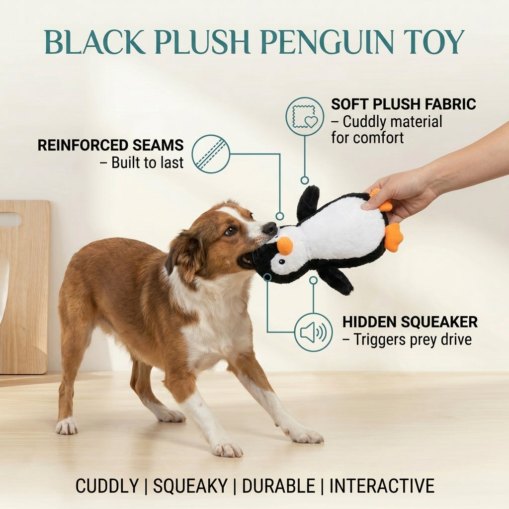 Black Plush Penguin Toy