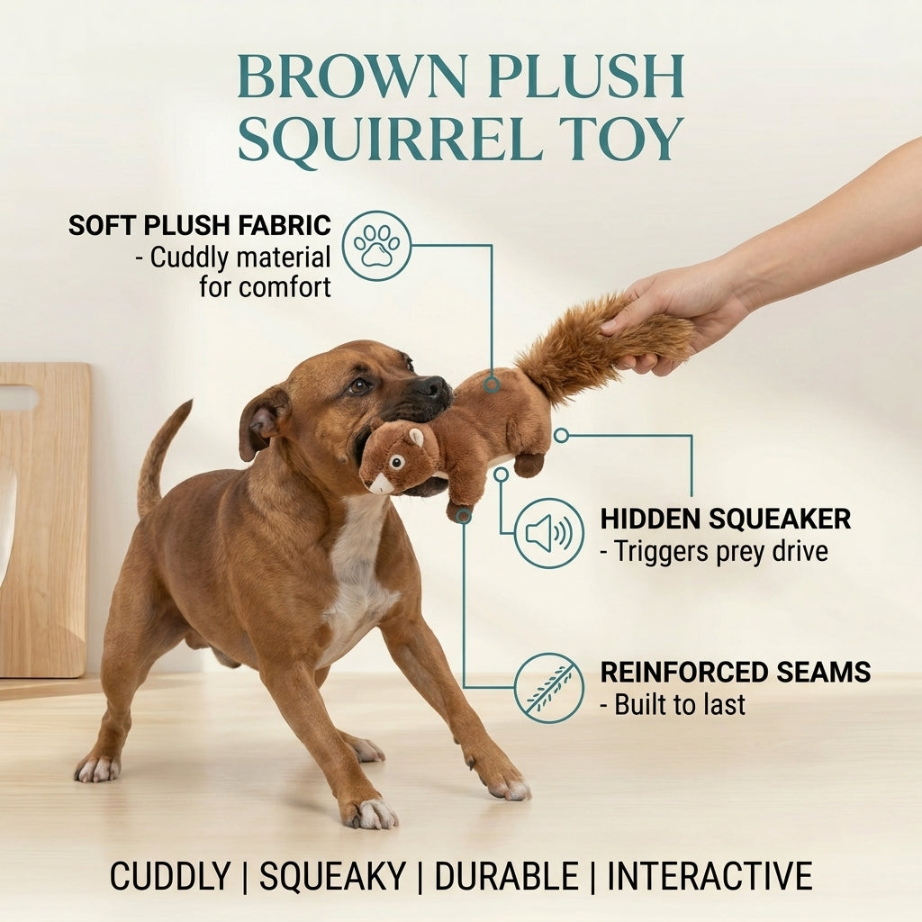 Brown Plush Squirrel Toy