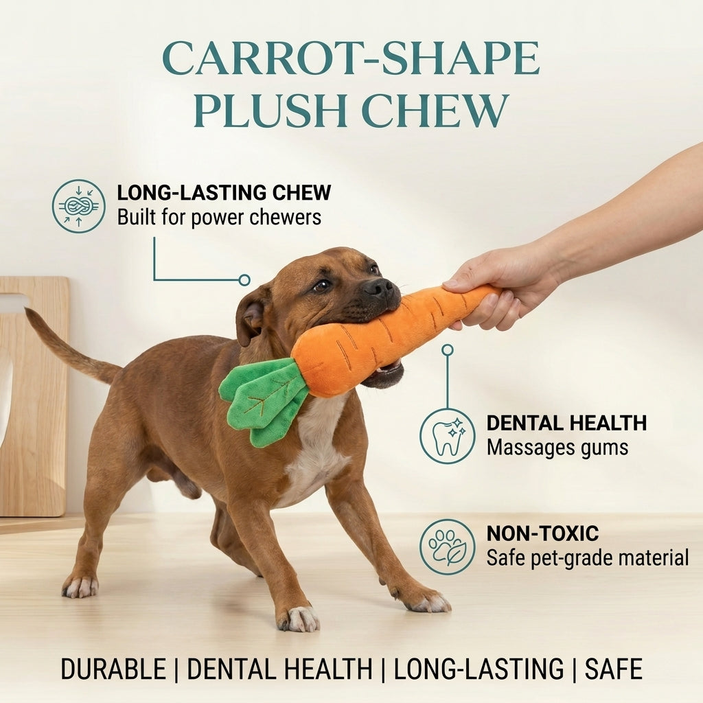 Carrot-Shape Plush Chew