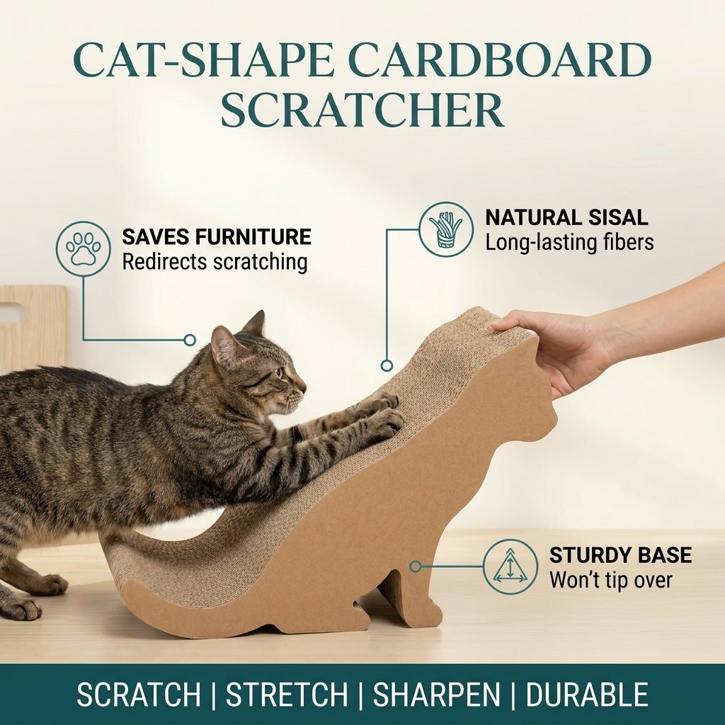 Cat-Shape Cardboard Scratcher