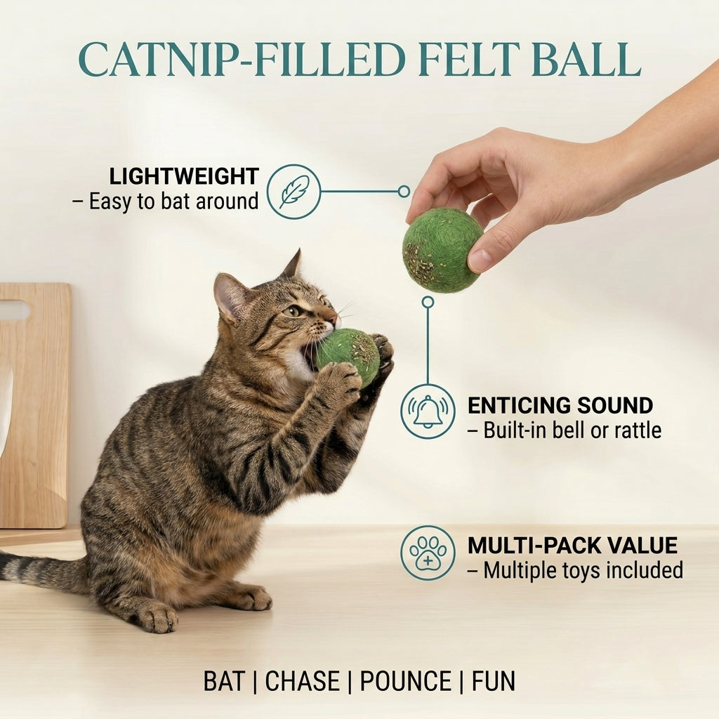 Catnip-Filled Felt Ball