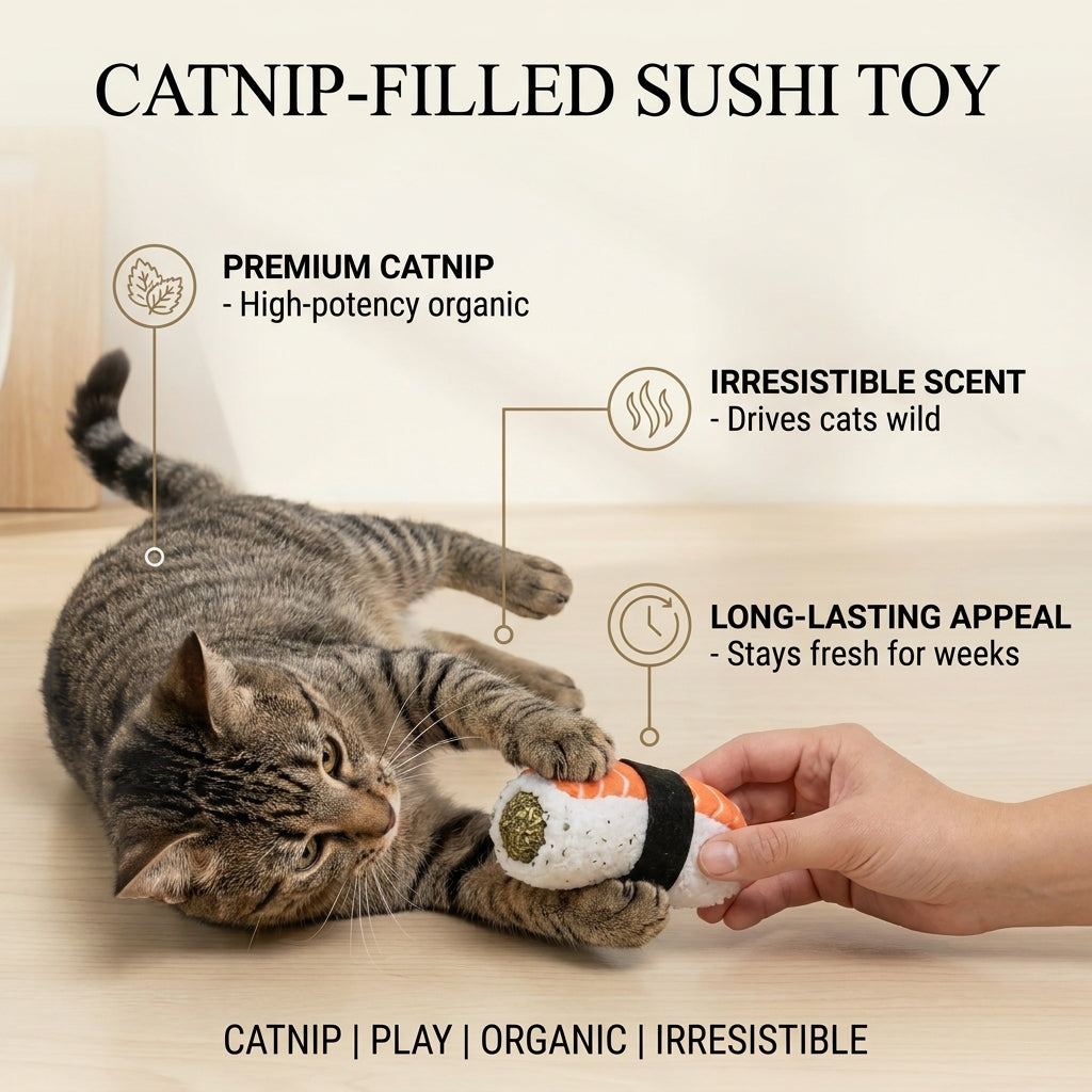 Catnip-Filled Sushi Toy