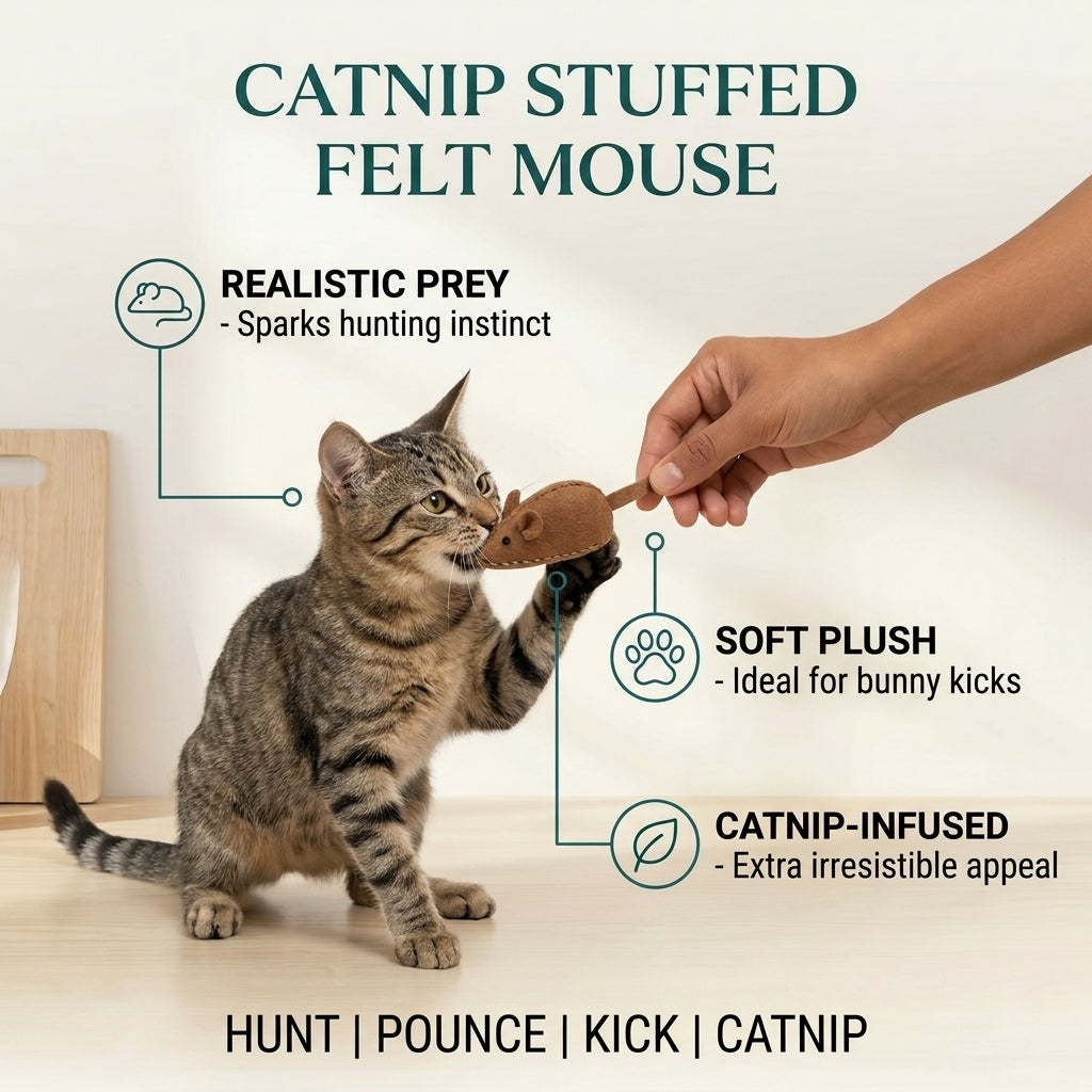 Catnip Stuffed Felt Mouse