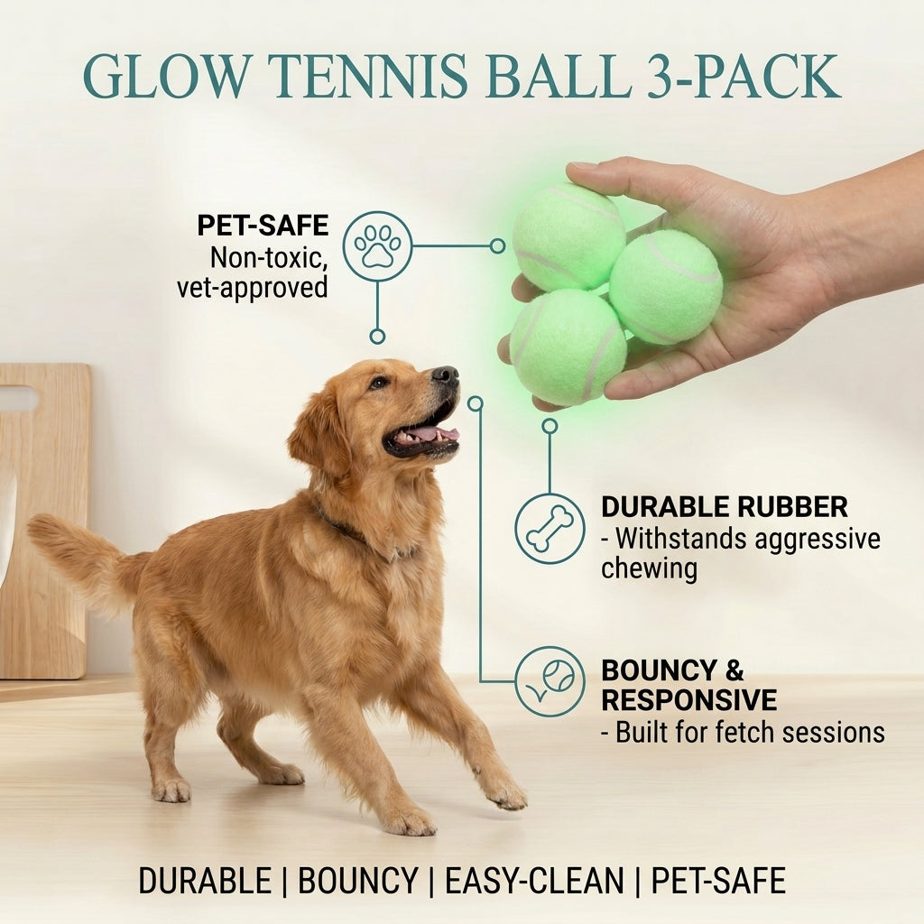 Glow Tennis Ball 3-Pack