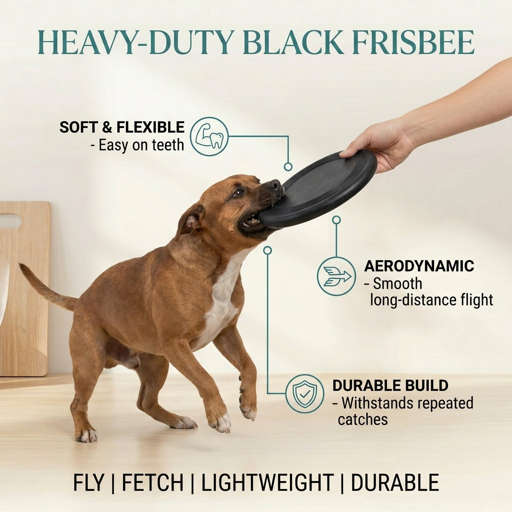 Heavy-Duty Black Frisbee