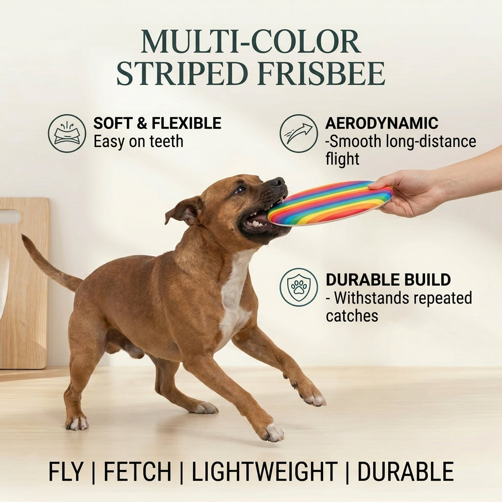 Multi-Color Striped Frisbee