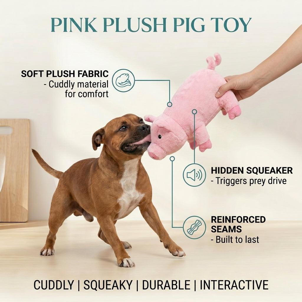 Pink Plush Pig Toy