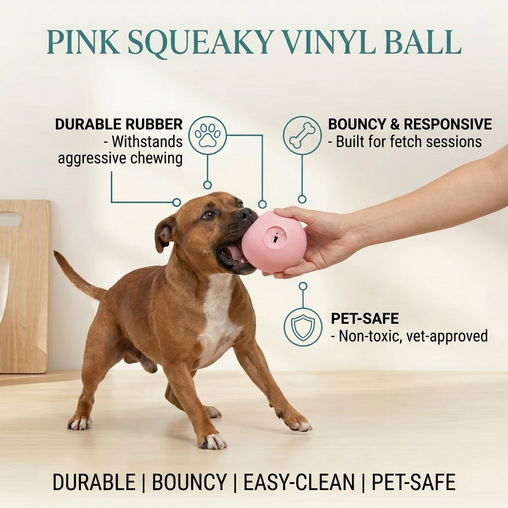 Pink Squeaky Vinyl Ball