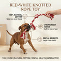 Red-White Knotted Rope Toy