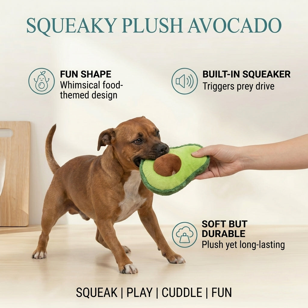 Squeaky Plush Avocado