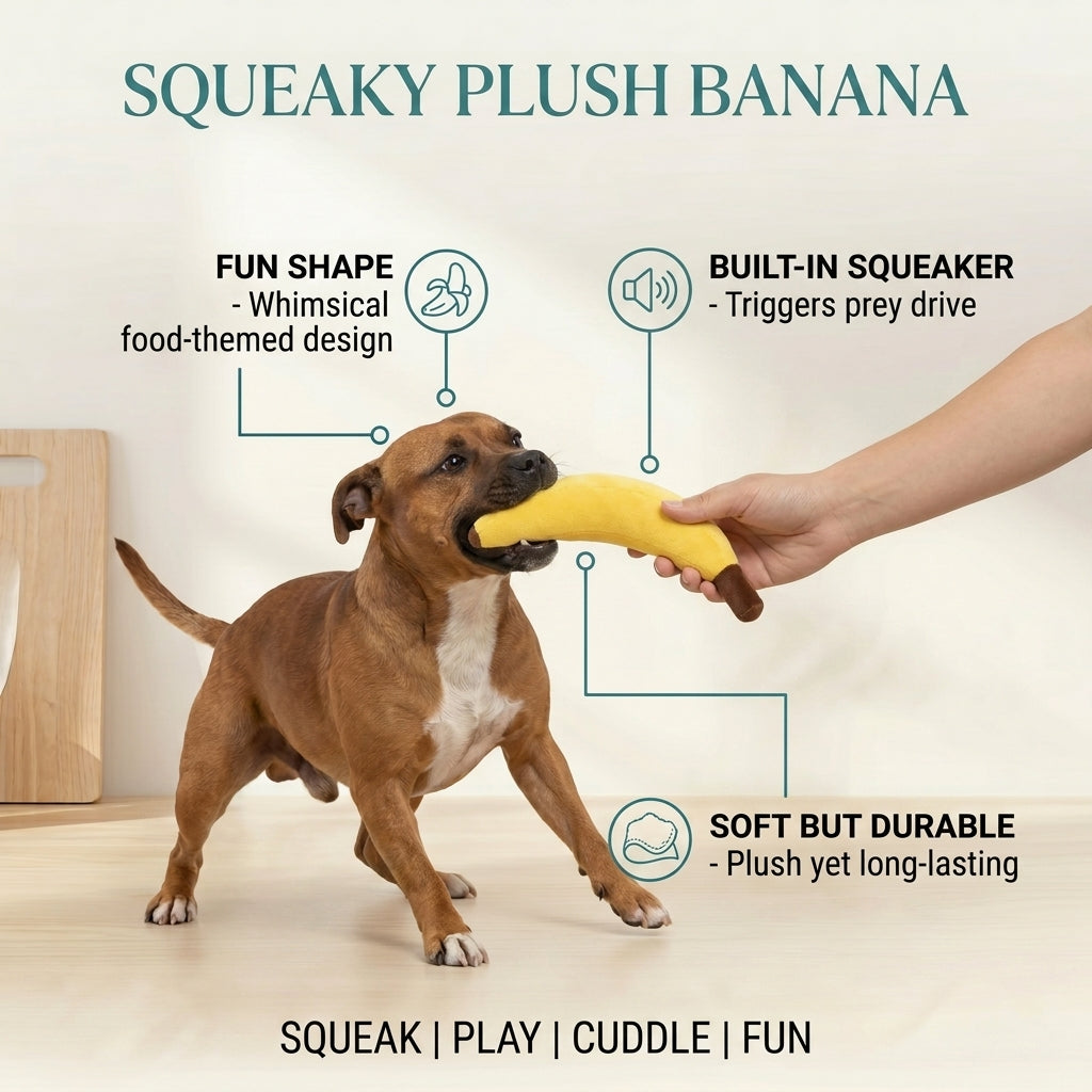 Squeaky Plush Banana