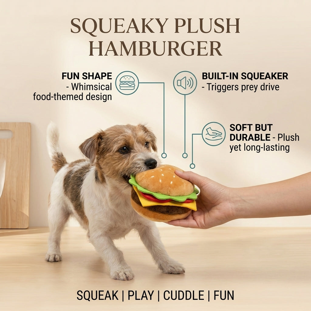 Squeaky Plush Hamburger