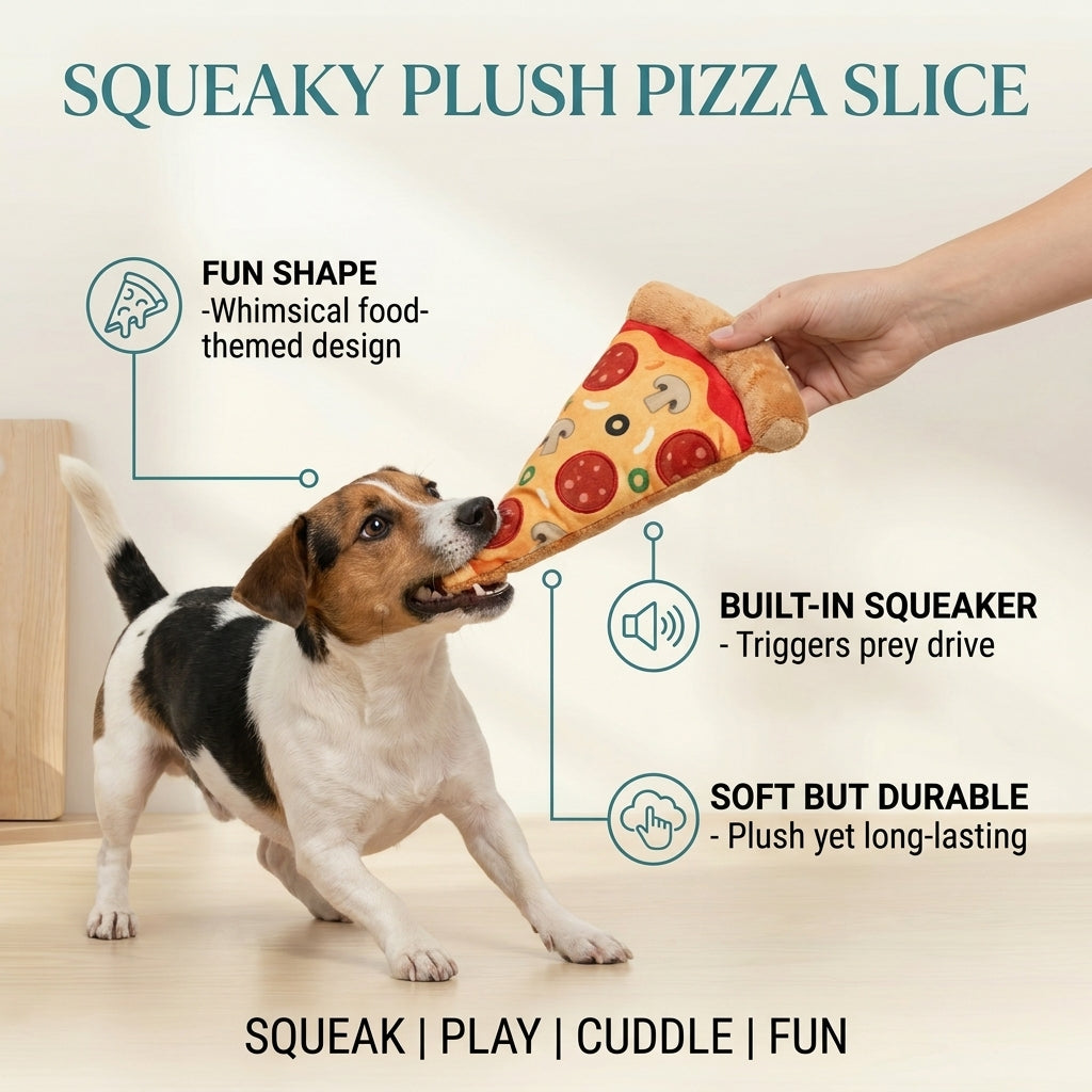 Squeaky Plush Pizza Slice