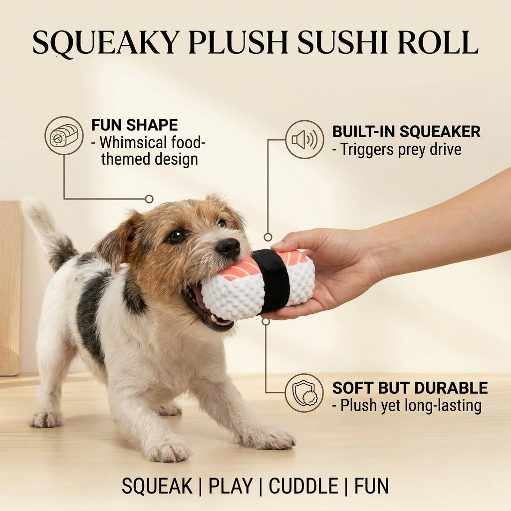Squeaky Plush Sushi Roll