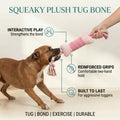 Squeaky Plush Tug Bone